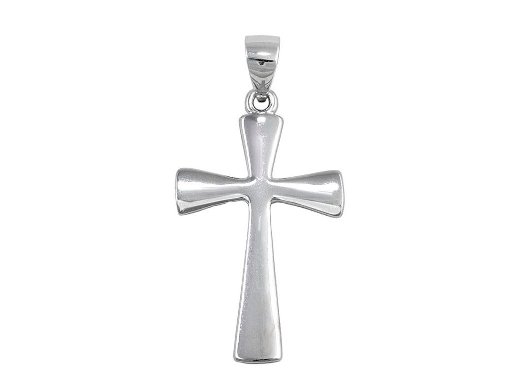 Cruz plata brazos pentagonales