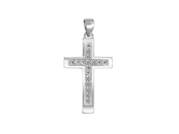 Cruz plata cuajo circonitas