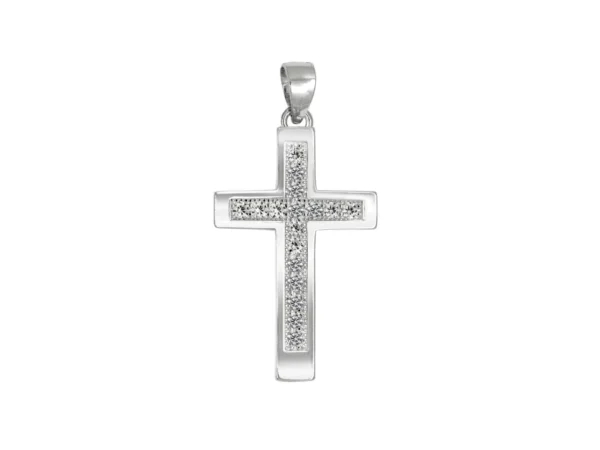 Cruz plata cuajo circonitas