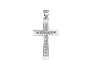 Cruz plata cuajo circonitas
