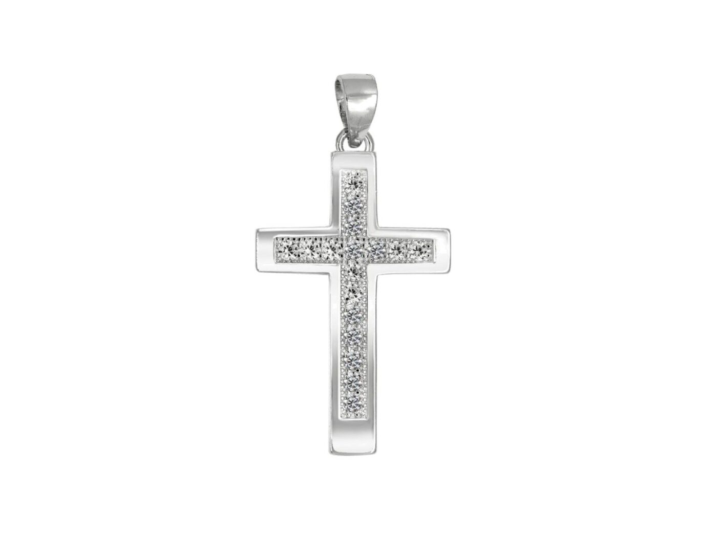 Cruz plata cuajo circonitas