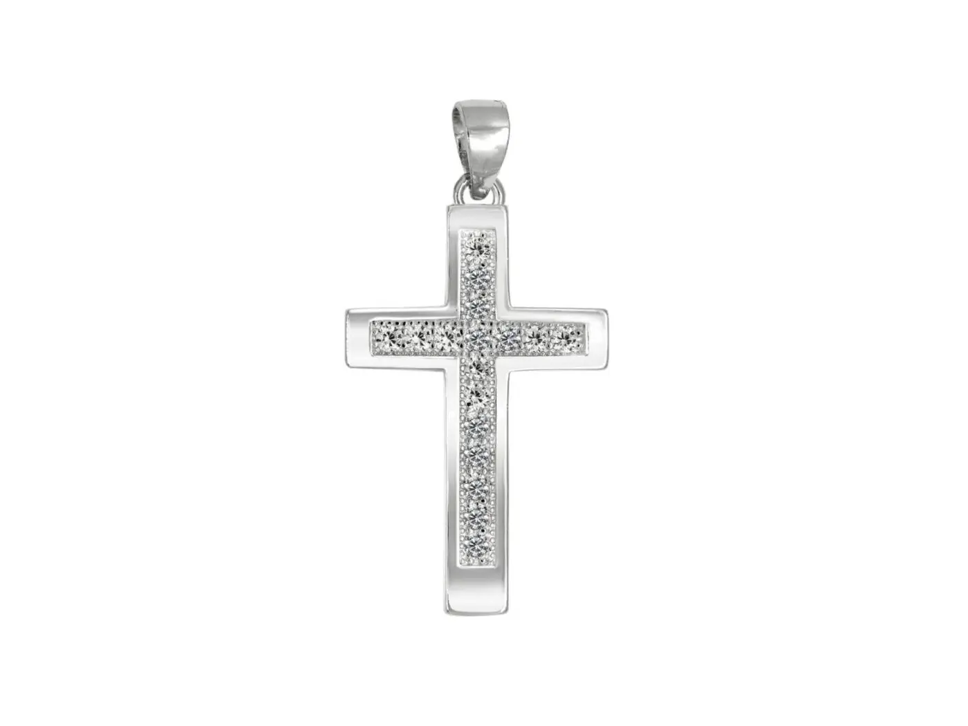 Cruz plata cuajo circonitas