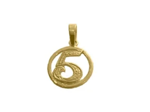 Colgante 5 plata chapado