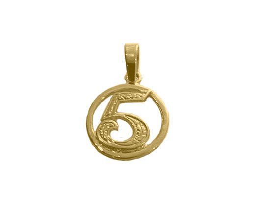 Colgante 5 plata chapado