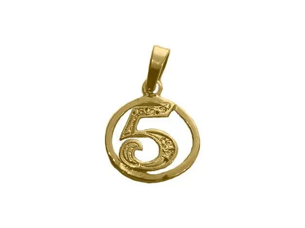 Colgante plata chapado Nº5