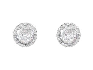 Pendientes plata rosetón circonitas