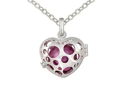 llamador Ángel corazón morada