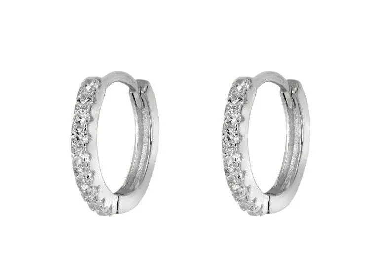 Criollas o aros de plata pequeños con circonitas