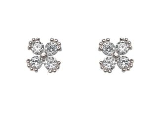 Pendientes plata flor circonitas