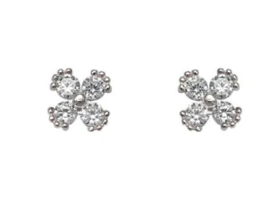 Pendientes plata flor circonitas