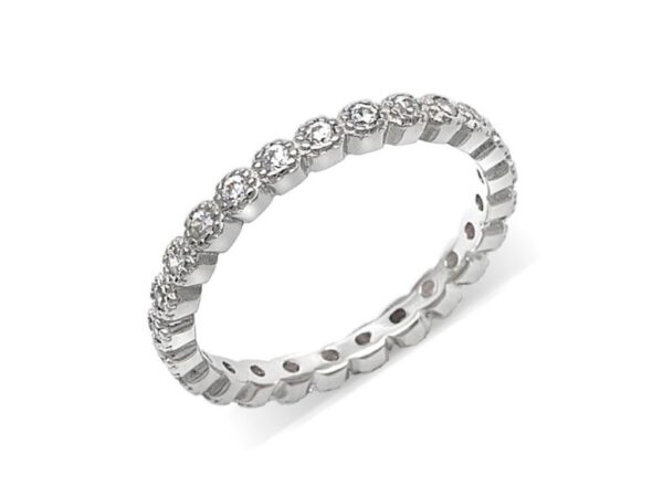 Anillo plata chatones circonitas