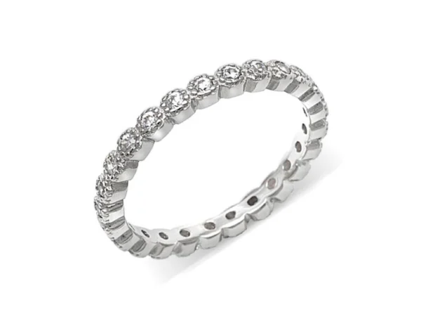 Anillo plata chatones circonitas