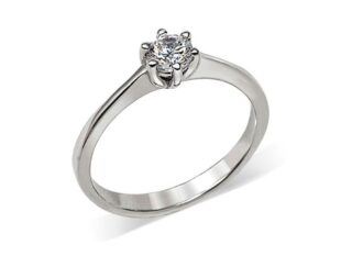 Solitario plata 6 garras