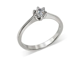 Solitario plata 6 garras