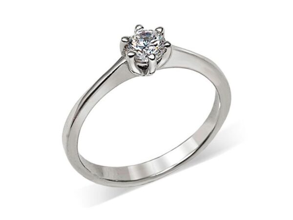 Solitario plata 6 garras
