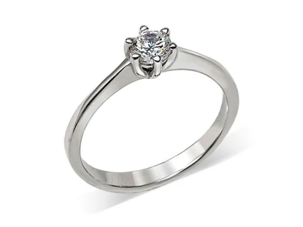 Solitario plata 6 garras