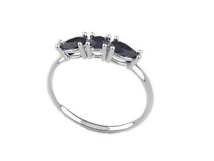 Anillo oro blanco zafiros