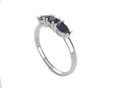Anillo oro blanco zafiros