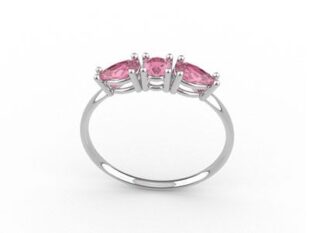 Anillo oro trio rubíes