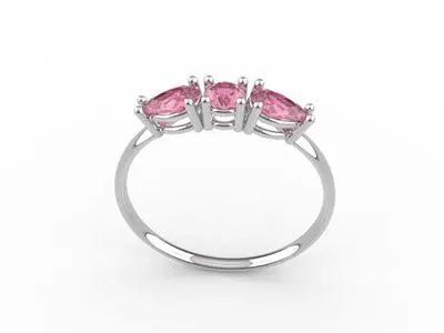 Anillo oro trio rubíes