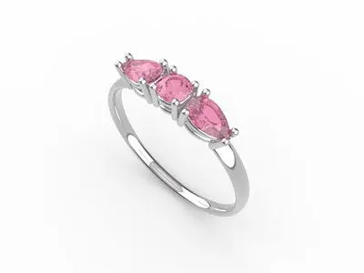 Anillo oro trio rubies
