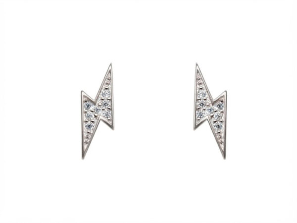 Pendientes plata rayo circonitas