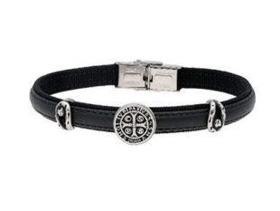 Pulsera piel moneda acero