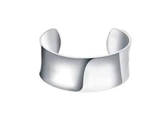 Brazalete de plata de primera ley liso brillo ancho