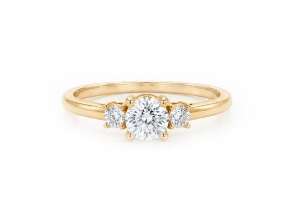Anillo solitario oro circonitas