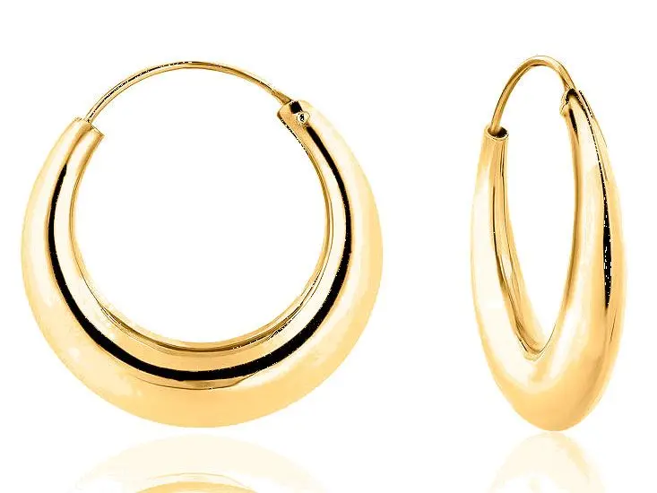 Aros plata dorada luna