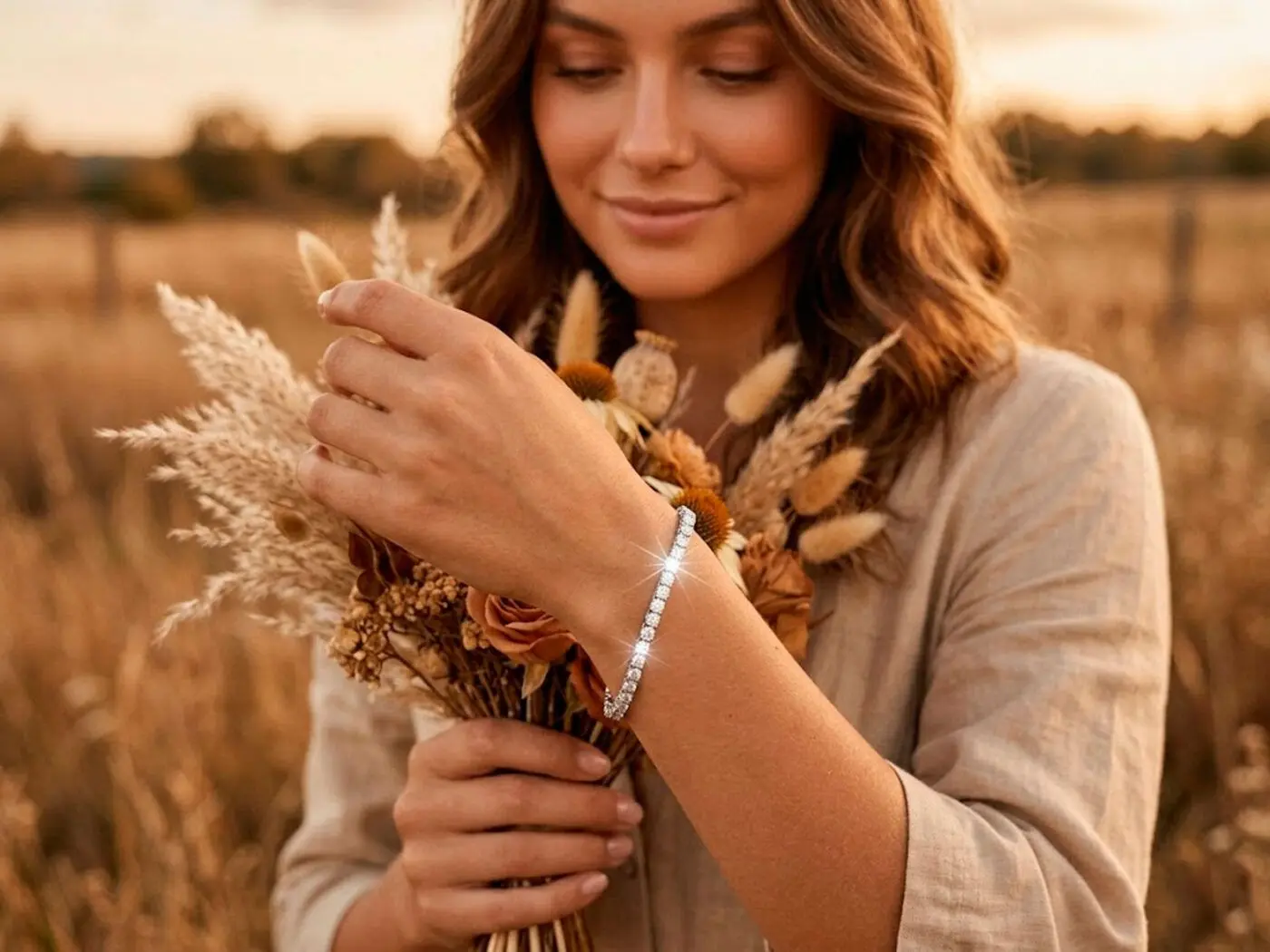 Pulsera de plata riviere con chatones de circonitas