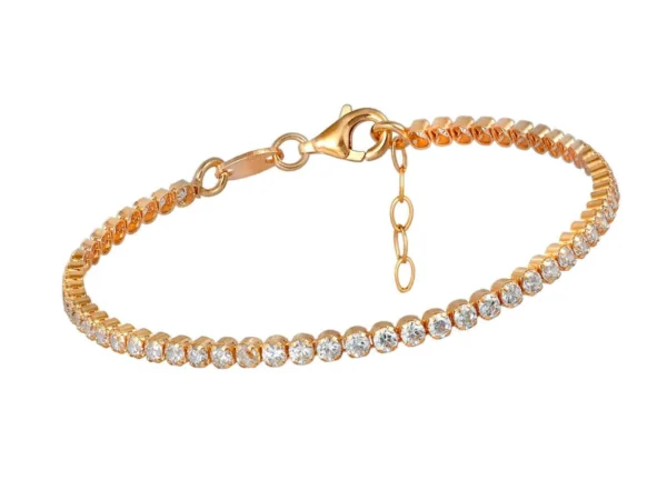 Pulsera plata dorada riviere