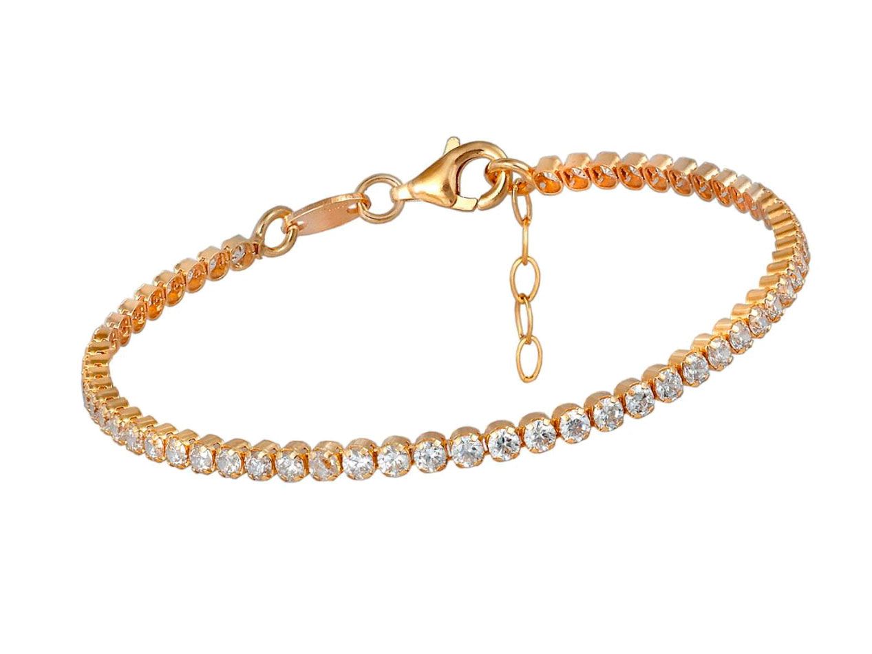 Pulsera plata dorada riviere