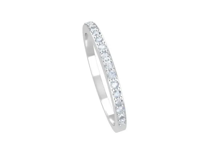 Anillo de oro blanco media alianza de 19 diamantes