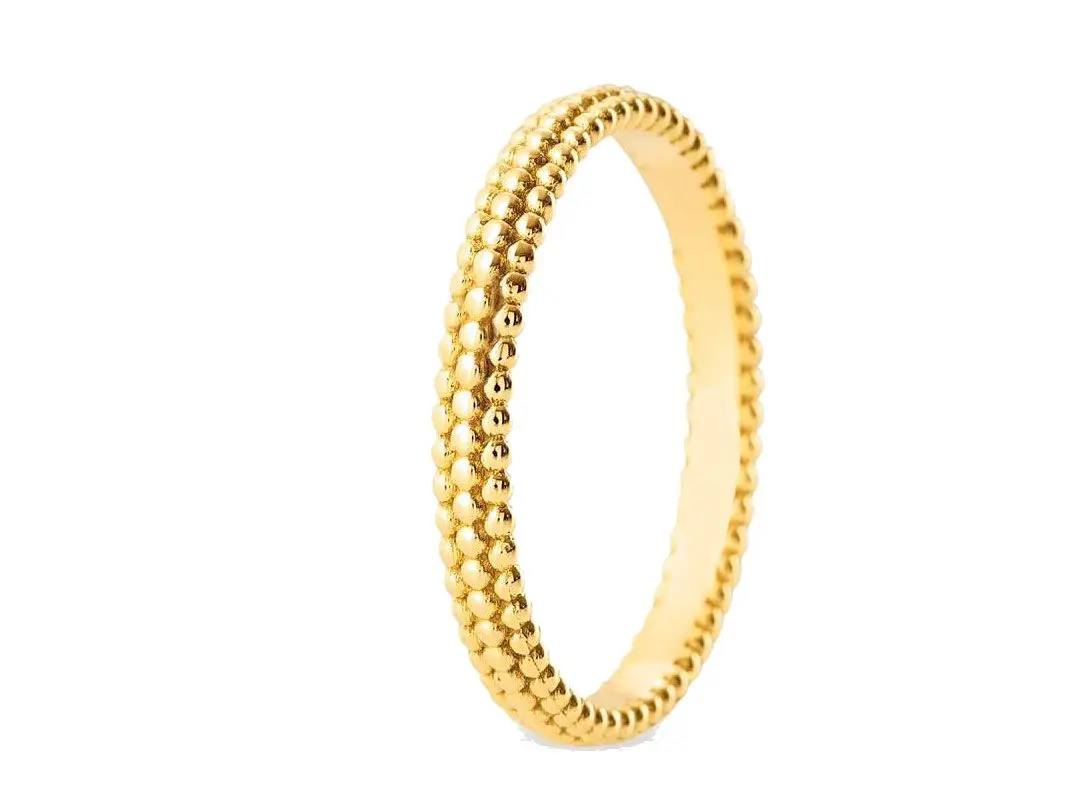 anillo oro amarillo bolitas