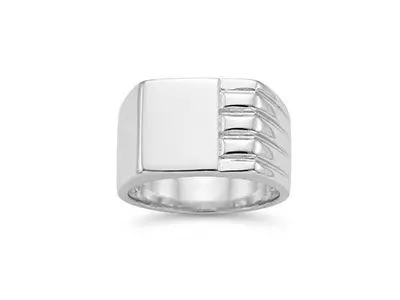 Sello plata cuadrado franjas