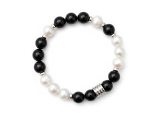 Pulsera elástica perlas ónix