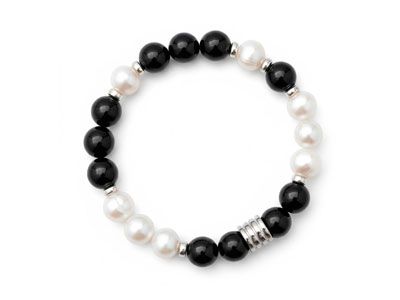 Pulsera elástica perlas ónix