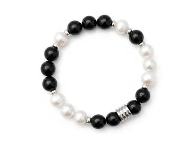 Pulsera elástica perlas ónix