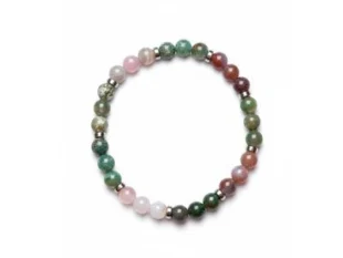 Pulsera elástica ágatas de colores y hematites de Mar de Sal
