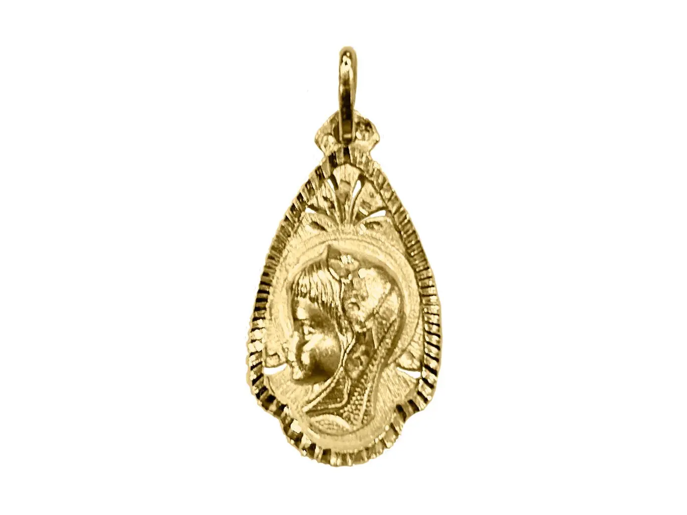 Medalla oro Virgen labrada