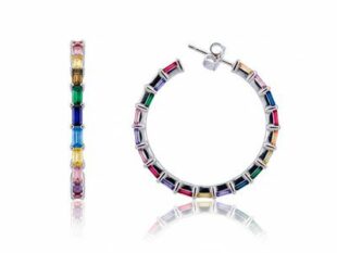 Aros plata piedras colores