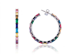 Aros plata piedras colores