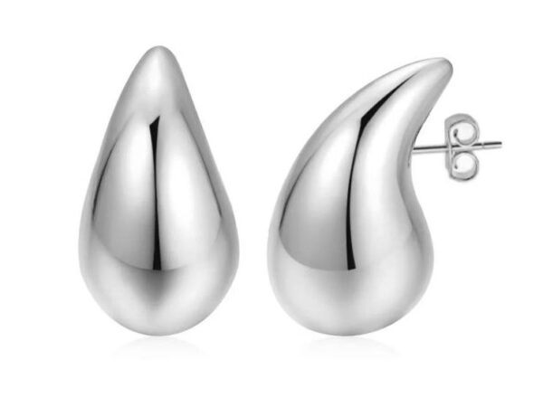 Pendientes plata gota grande
