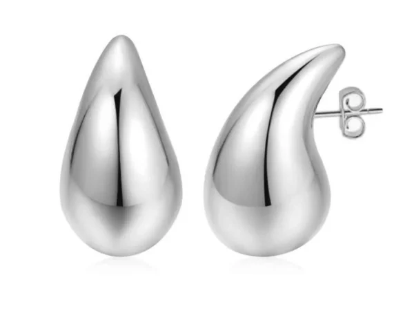 Pendientes plata gota grande