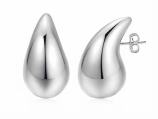 Pendientes plata gota grande