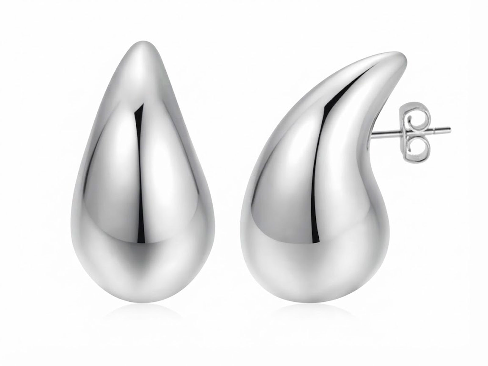 Pendientes plata gota grande