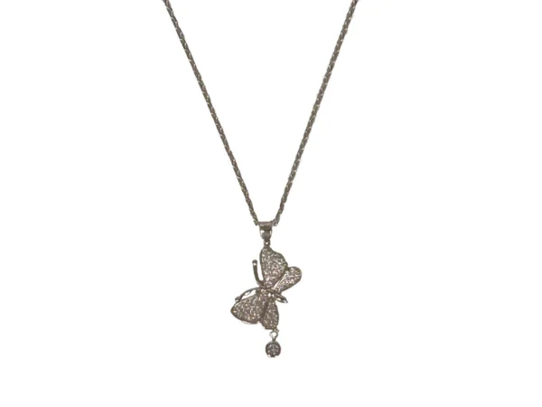 Cadena plata mariposa circonitas