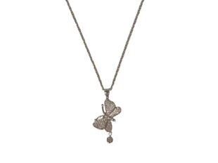 Cadena plata mariposa circonitas