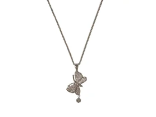 Cadena plata mariposa circonitas